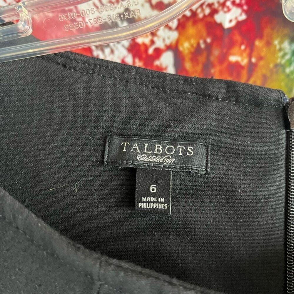 Talbots Black Sleeveless V-Neck Sheath Style Dress Size 6 Lined - Picture 5 of 6